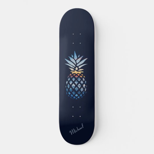 Sunset Beach Pineapple Custom Skateboard (Voorkant)