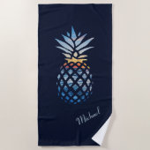 Sunset Beach Pineapple Custom Strandlaken (Voorkant)