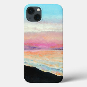 Sunset Beach Pink Art iPhone 13 Hoesje