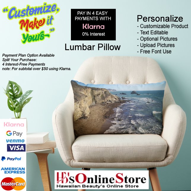 Sunset Beach Polyester Lumbar Coussin 28 (Sunset Beach Polyester Lumbar Pillow 28.)