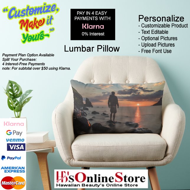 Sunset Beach Polyester Lumbar Coussin 32 (Sunset Beach Polyester Lumbar Pillow 32.)