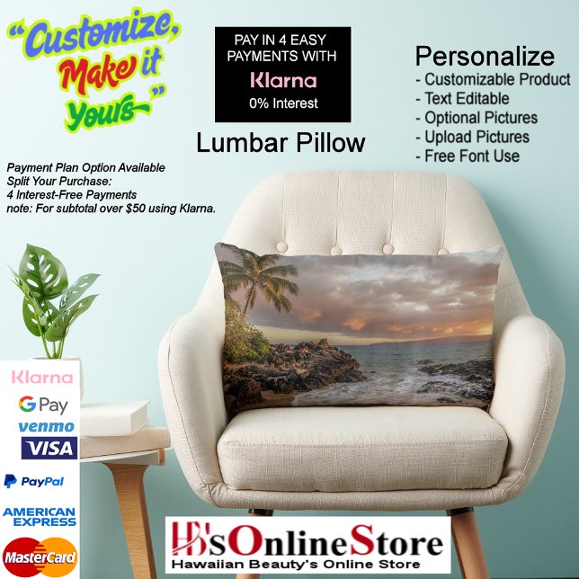 Sunset Beach Polyester Lumbar Kussen 12 (Sunset Beach Polyester Lumbar Pillow 12.)