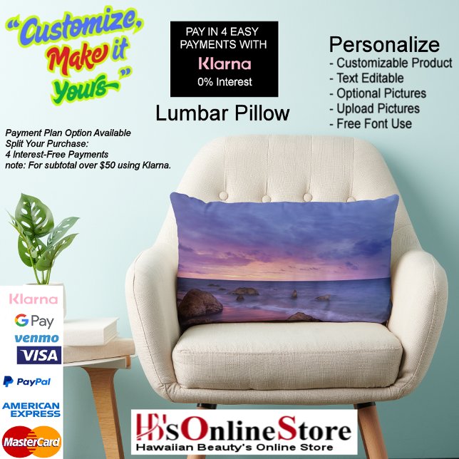Sunset Beach Polyester Lumbar Kussen 13 (Sunset Beach Polyester Lumbar Pillow 13.)