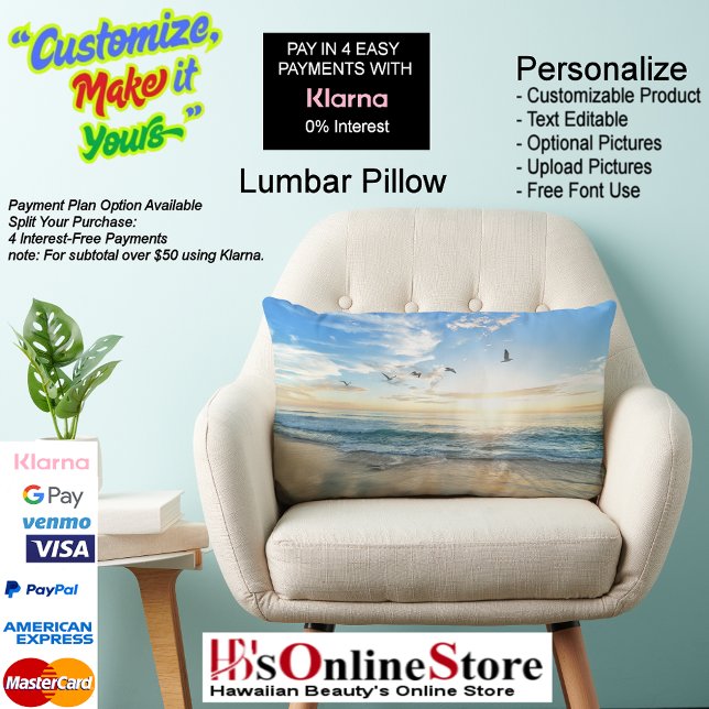 Sunset Beach Polyester Lumbar Kussen 15 (Sunset Beach Polyester Lumbar Pillow 15.)