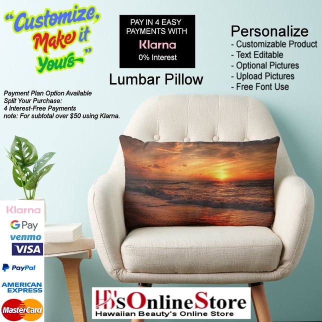 Sunset Beach Polyester Lumbar Kussen 17 (Sunset Beach Polyester Lumbar Pillow 17.
)
