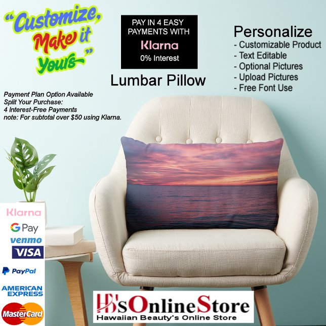 Sunset Beach Polyester Lumbar Kussen 49 (Sunset Beach Polyester Lumbar Pillow 49.)