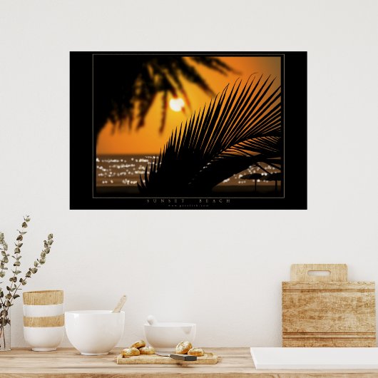 Sunset Beach Poster (Keuken)