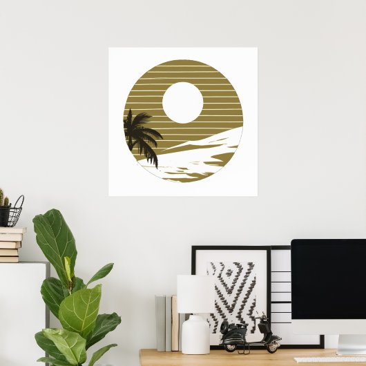 Sunset Beach Poster (Thuiskantoor)