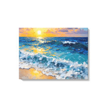 Sunset Beach Premium Wrapped Canvas Muurkunst