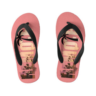 Sunset Beach Remote Word Art Kinder Teenslippers