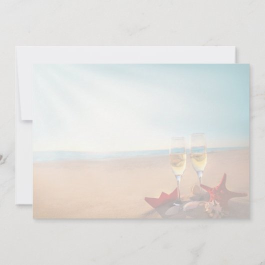 Sunset Beach Romantique Mariage Invitations (Dos)