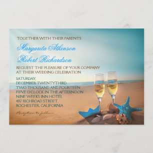 Sunset Beach Romantique Turquoise Faire-part de ma