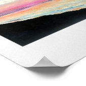 Sunset Beach roze Blue Art Print (Hoek)