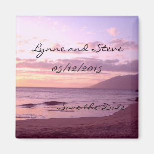 Sunset Beach Save the Date Magneet