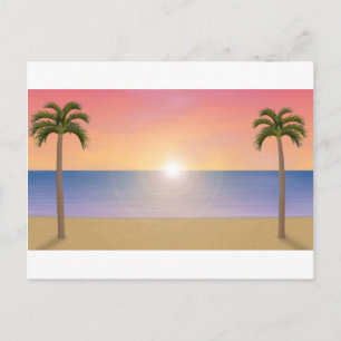 Sunset Beach Scene: Briefkaart