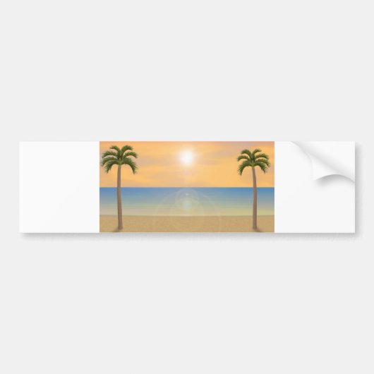 Sunset Beach Scene: Bumpersticker (Voorkant)