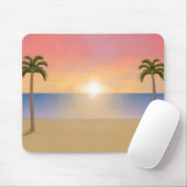 Sunset Beach Scene: Custom Mousepad Muismat (Met muis)