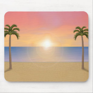Sunset Beach Scene: Custom Mousepad Muismat