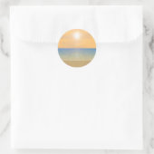 Sunset Beach Scene: Ronde Sticker (Tas)