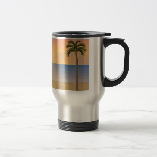 Sunset Beach Scene: Travel Mug Reisbeker (Rechts)