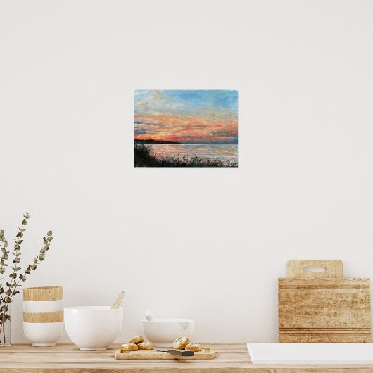 Sunset Beach Shoreline Poster (Keuken)