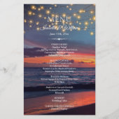 Sunset Beach String Lights Menu Mariage d'été (Devant)