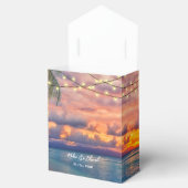 Sunset Beach String Lights Wedding Bedankdoosjes (Geopend)