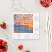 Sunset Beach String Lights Wedding Napkins Servet (Insitu)