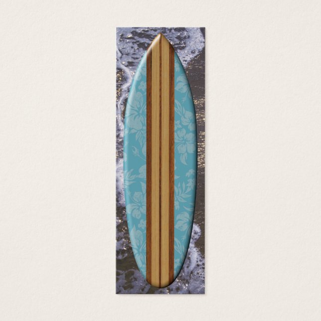 Sunset Beach Surfboard Bladwijzer Mini Visitekaartjes (Voorkant)