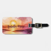  Sunset Beach Thema gepersonaliseerd Bagagelabel (Voorkant horizontaal)
