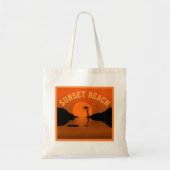 Sunset Beach Tropical Oranje Art Tote Bag (Voorkant)