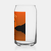 Sunset Beach Tropisch Sinaasappel Aangepaste tekst Blikvorm Glas (Rechts)