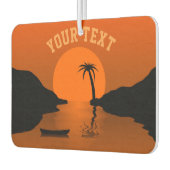 Sunset Beach Tropisch Sinaasappel Aangepaste tekst Luchtverfrisser (Links)