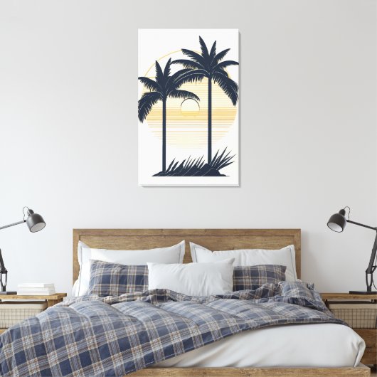 Sunset Beach Uitzicht Wall Art Canvas Afdruk (Insitu (Slaapkamer))