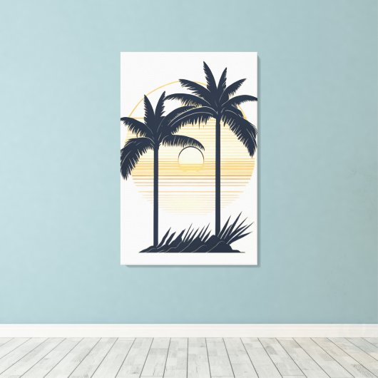 Sunset Beach Uitzicht Wall Art Canvas Afdruk (Insitu (Houten vloer))