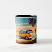 Sunset Beach Van Mug - Vintage Kombi at Dusk (Centre)
