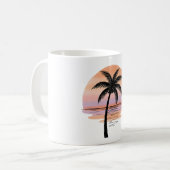 Sunset Beach Vibes – Minimalist Hand-Drawn Mug (Devant gauche)