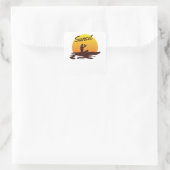 Sunset Beach Vierkante Sticker (Tas)