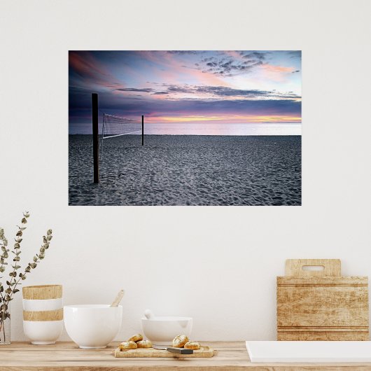 Sunset Beach Volleyball Print (Keuken)