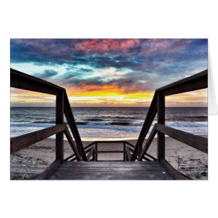 Sunset Beach Vue de Rustic Wood Deck