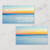 Sunset Beach Watercolor Carte de visite profession (Devant / Derrière)