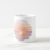 Sunset Beach Waves – Minimalist Hand-Drawn Mug (Centre)