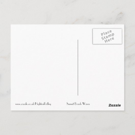 Sunset Beach Waves, Serene and Peaceful Coast Briefkaart (Achterkant)