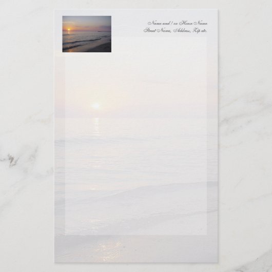 Sunset Beach Waves, Serene and Peaceful Coast Briefpapier (Voorkant)