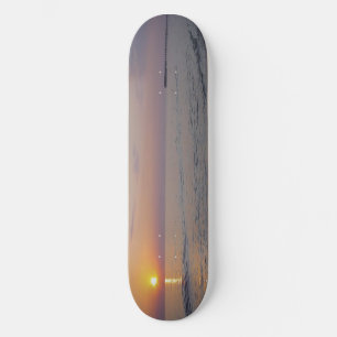 Sunset Beach Waves, Serene and Peaceful Coast Skateboard