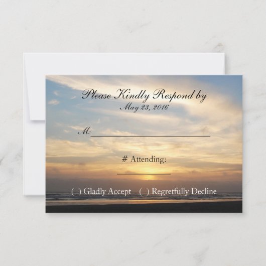 Sunset Beach Weddenschap RSVP Card (Voorkant)