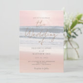 Sunset Beach Wedding Beachfront Wedding Invitation (Debout devant)