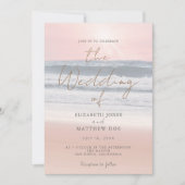Sunset Beach Wedding Beachfront Wedding Invitation (Devant)