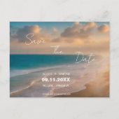 Sunset Beach Wedding Enregistrer La Date Carte Pos (Devant)