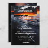 Sunset Beach Wedding Invitation (Devant / Derrière)